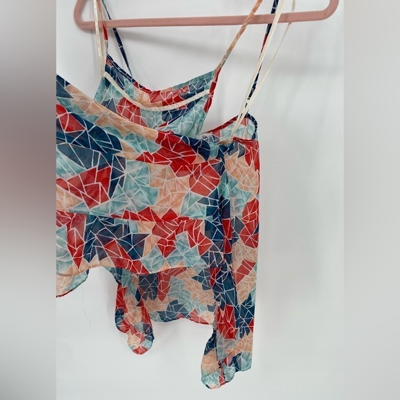 BCBGeneration sheer multicolored see through baggy loose fit tank top large - Picture 5 of 12